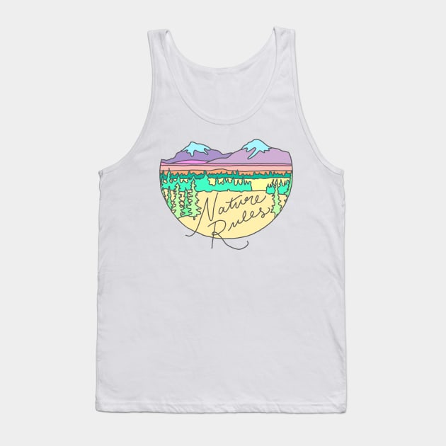 Nature rules landscape hiking climbin camping wilderness rules Tank Top by bigkidult